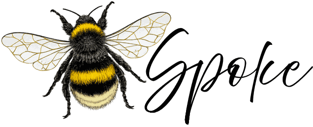The BSpoke logo: a bumblebee with gold-veined wings beside the word Spoke